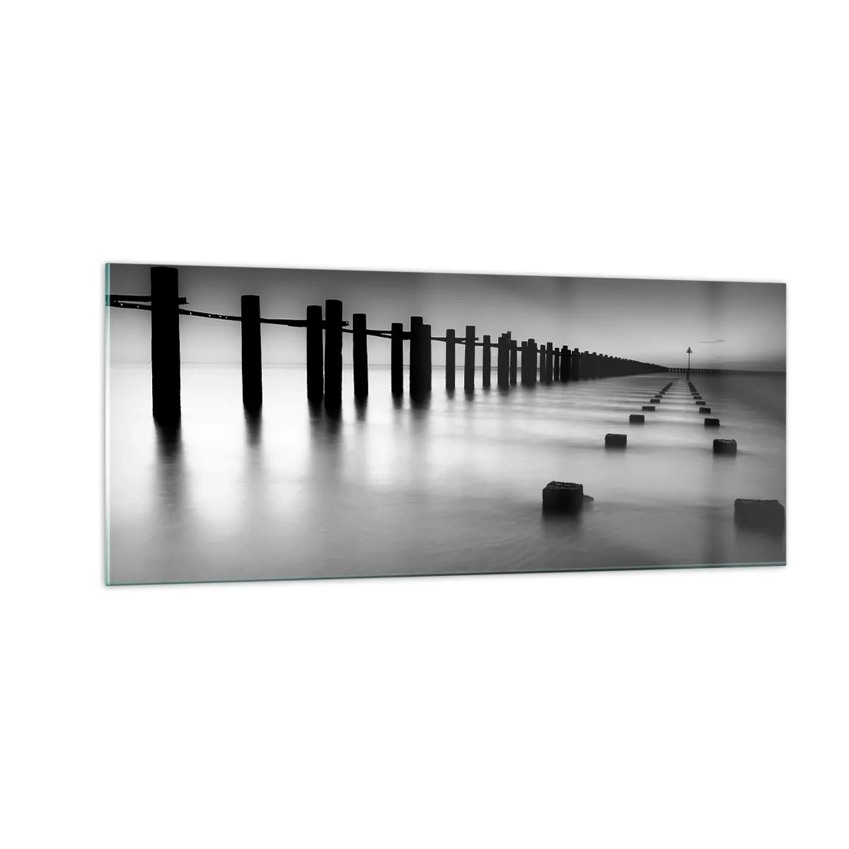 Impression sur verre - Image sur verre - Distance grise dans le brouillard - 100x40 cm