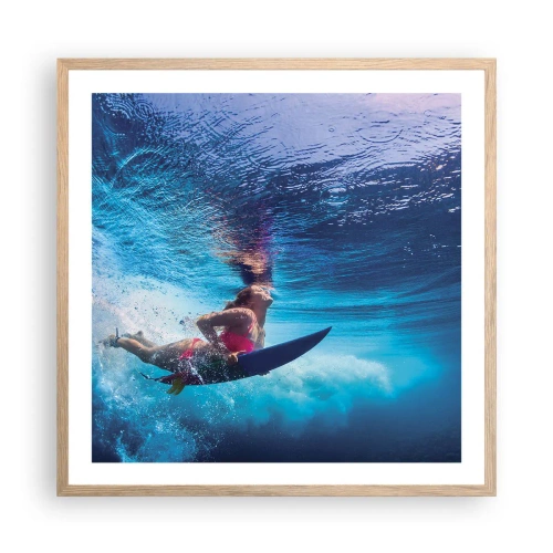 Affiche dans un chêne clair - Poster - Joie profonde - 60x60 cm