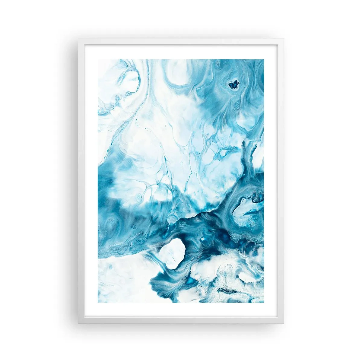 Affiche dans un cadre blanc - Poster - Concert de bleu - 50x70 cm