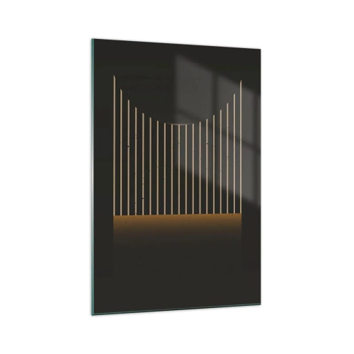 Impression sur verre - Image sur verre - Motif géométrique à rayures sur fond sombre - 70x100cm - Explorez les ténèbres - Décoration murale moderne pour le salon et la chambre ARTTOR