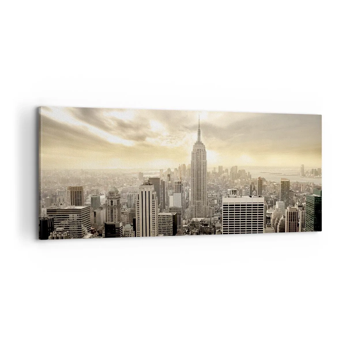 Impression sur toile - Image sur toile - New York tissé de gris - 100x40 cm