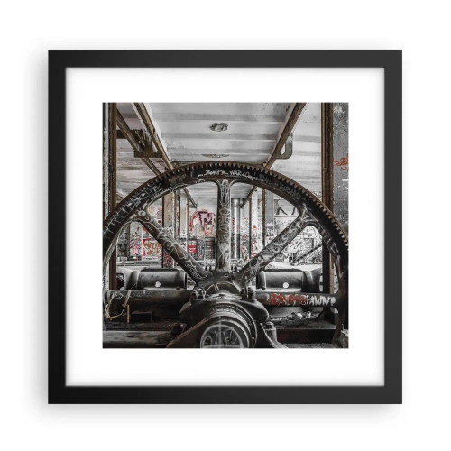 Affiche dans un cadre noir - Poster - Vie secrète d'une usine - 30x30 cm