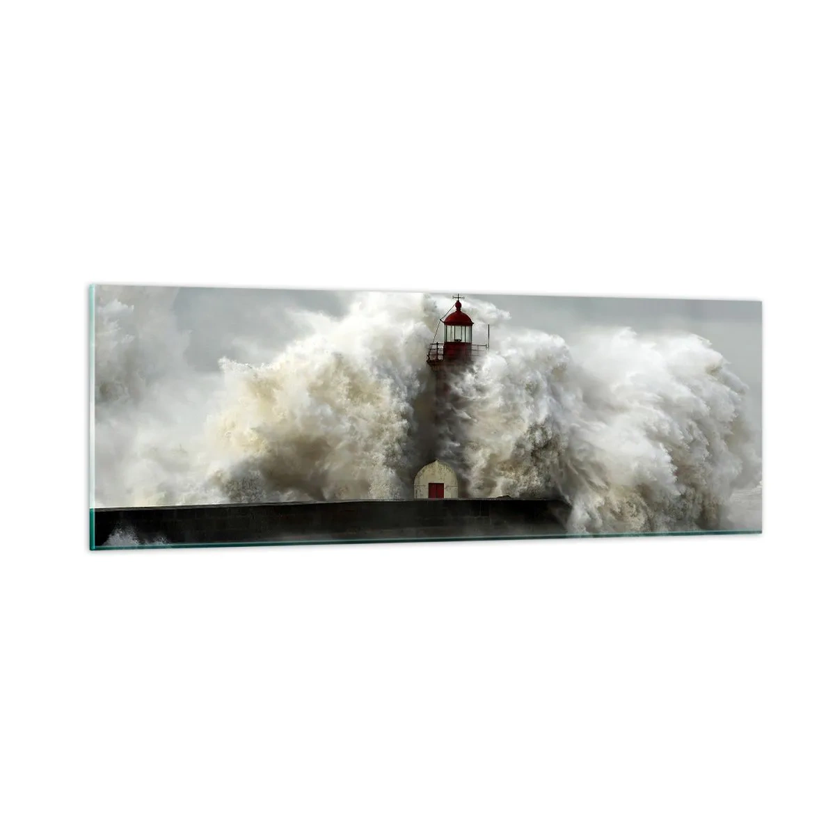 Impression sur verre - Image sur verre - La colère de l'océan - 90x30 cm