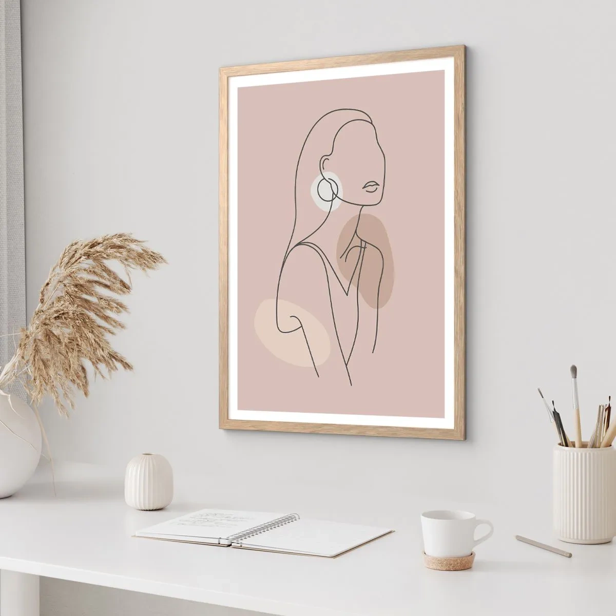 Affiche dans un chêne clair - Poster - Icone féminin - 40x50 cm