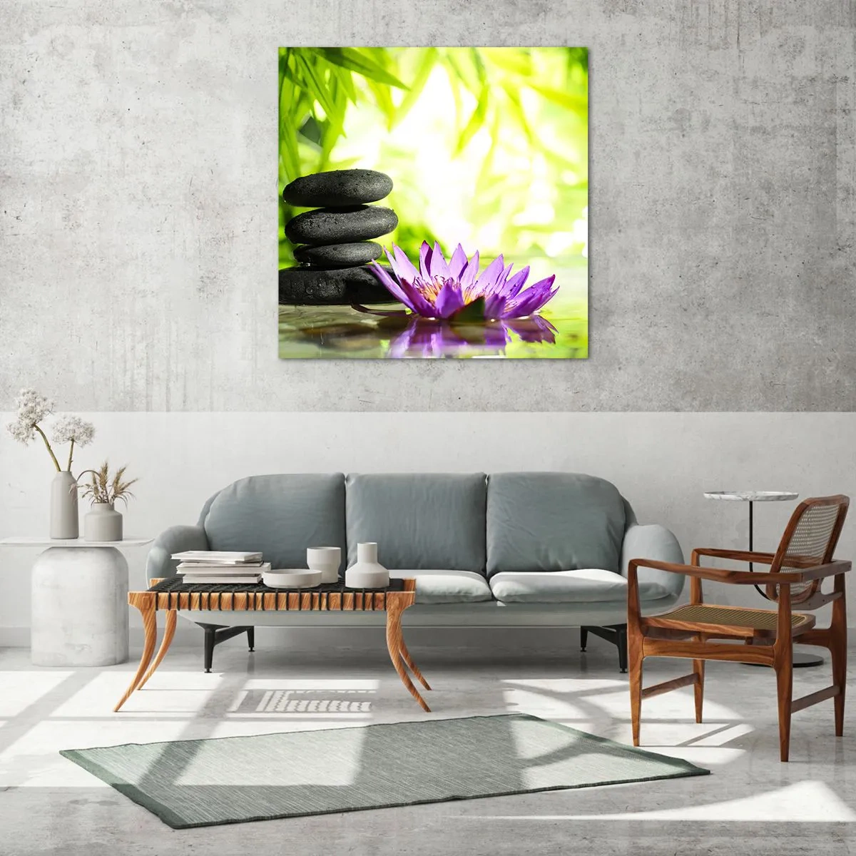 Impression sur verre - Image sur verre - Dans un buisson de bambou - 50x50 cm