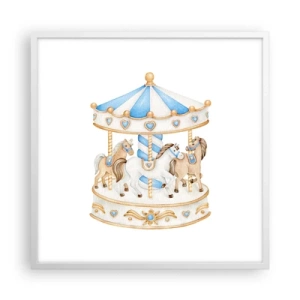 Affiche dans un cadre blanc - Poster - Douce enfance - 60x60 cm