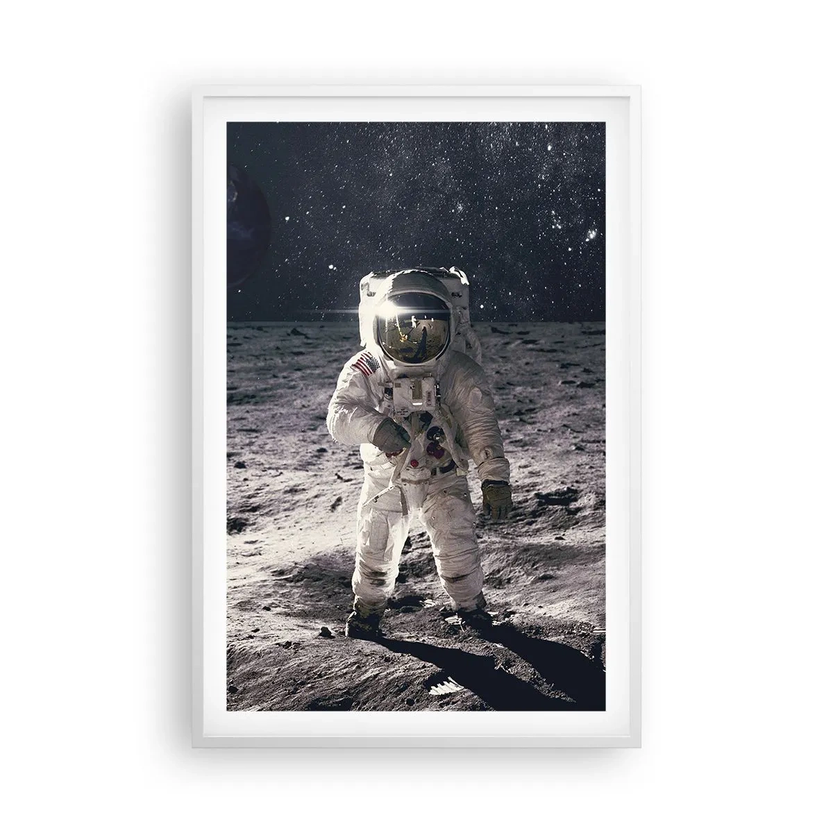 Affiche dans un cadre blanc - Poster - Salutations de la lune - 61x91 cm