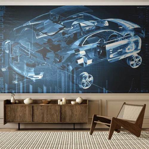 Papier Peint Photo Premium Canvas - Anatomie de l'ingénierie - Automobile, Voiture, Concept - 400x280 cm