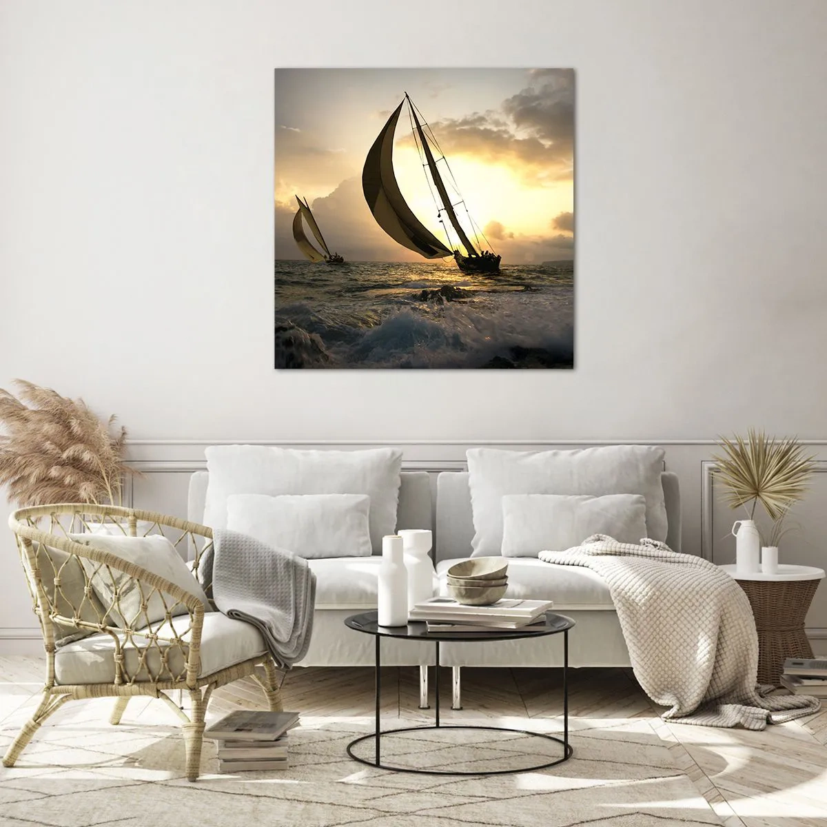 Impression sur verre - Image sur verre - Avec le vent et contre le vent - 70x70 cm