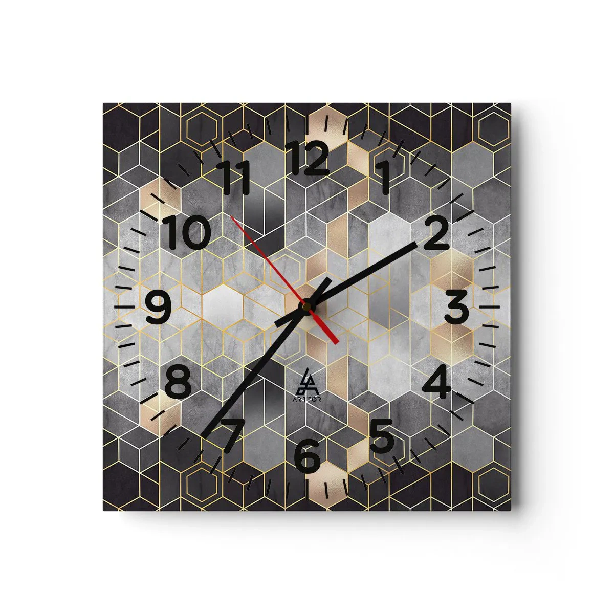 Horloge murale - Pendule murale - Composition de diamants - 30x30 cm