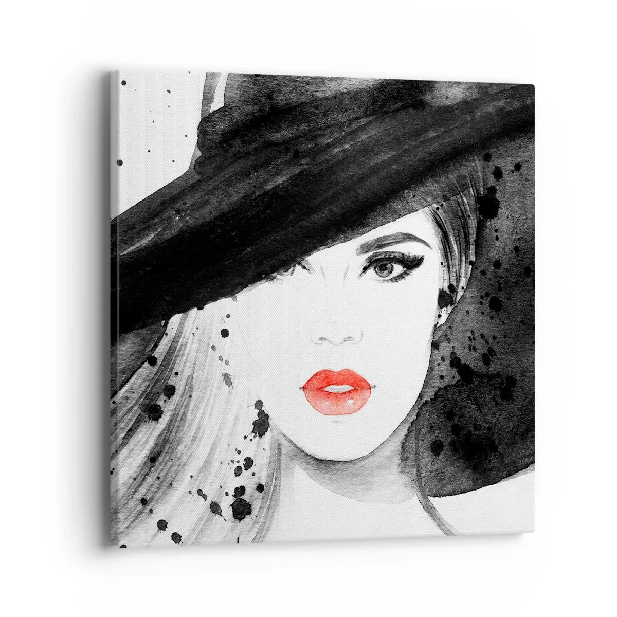 Impression sur toile - Image sur toile - Dame en noir - 40x40 cm