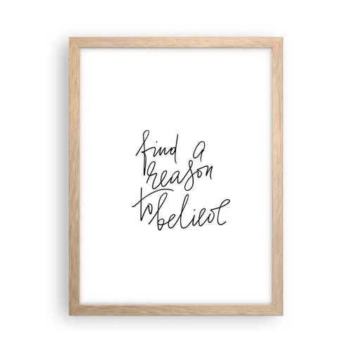 Affiche dans un chêne clair - Poster - C'est possible - 30x40 cm