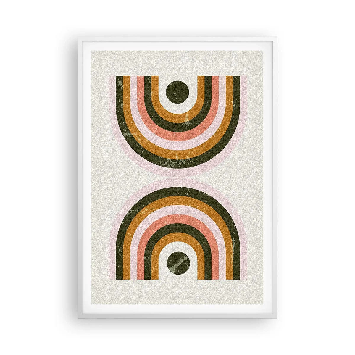 Affiche dans un cadre blanc - Poster - Abstraction jumelle - 70x100 cm