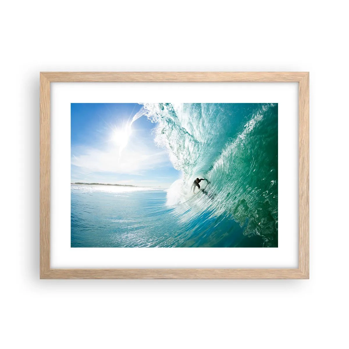 Affiche dans un chêne clair - Poster - Toujours sur la vague - 40x30 cm