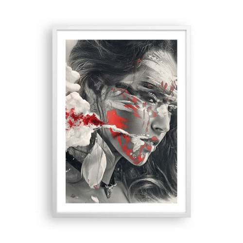 Affiche dans un cadre blanc - Poster - Dans les fumées de l'absurde - 50x70 cm