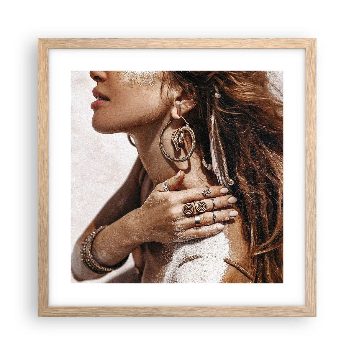 Affiche dans un chêne clair - Poster - Reine des plages sauvages - 40x40 cm