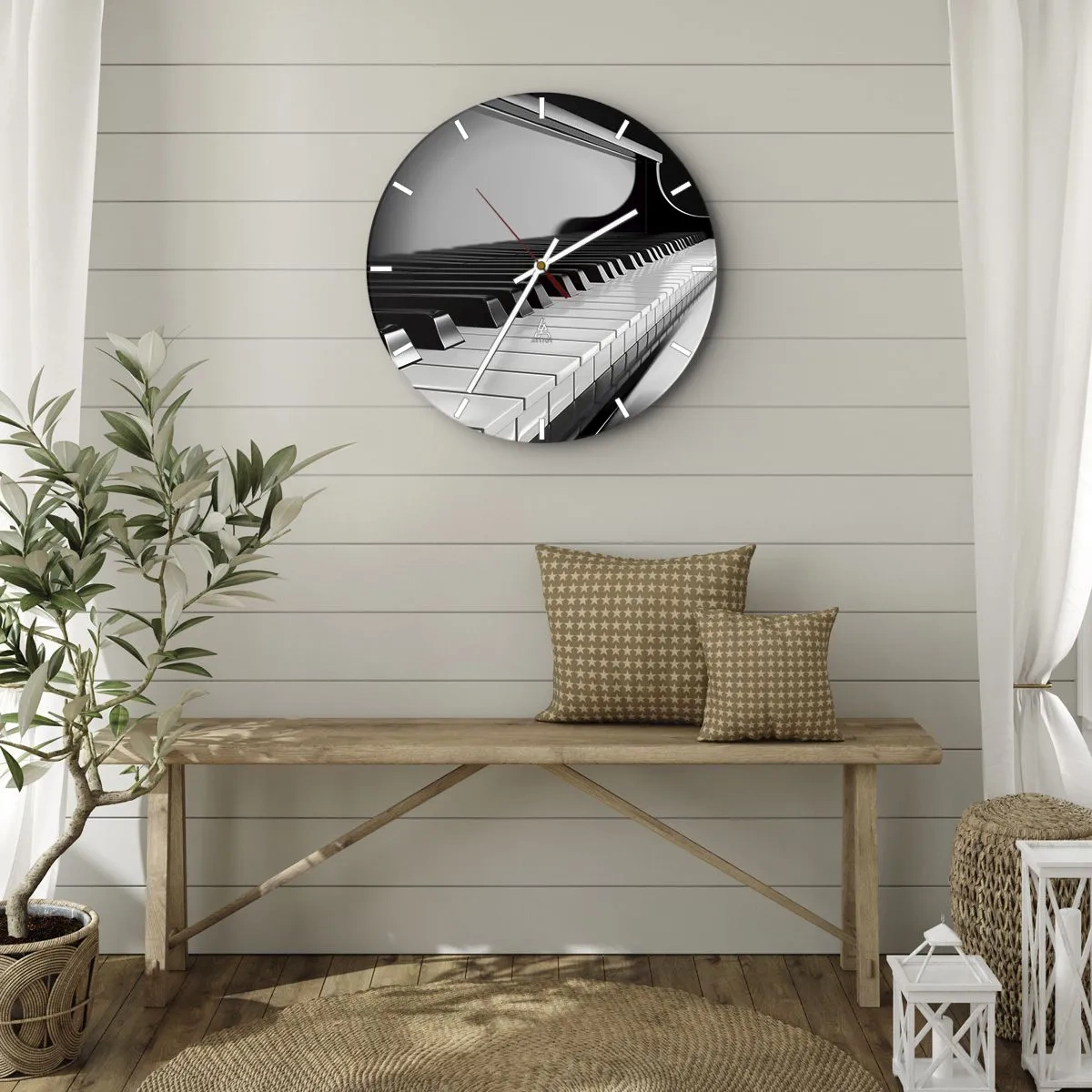 Horloge murale - Pendule murale - Harmonie des formes et des couleurs - 40x40 cm