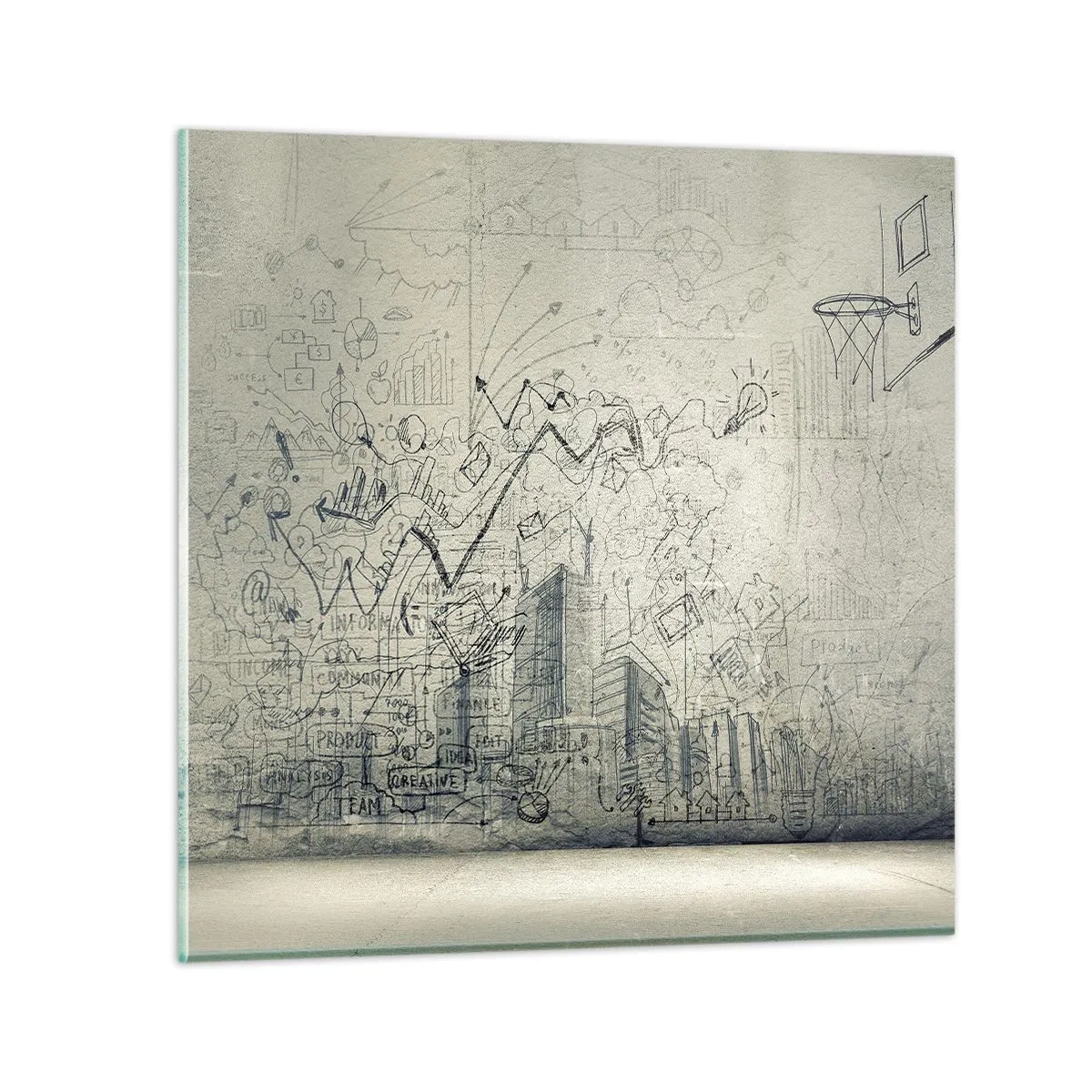 Impression sur verre - Image sur verre - Ma vie fantastique en ville - 60x60 cm
