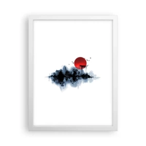 Affiche dans un cadre blanc - Poster - Vue japonnaise - 30x40 cm