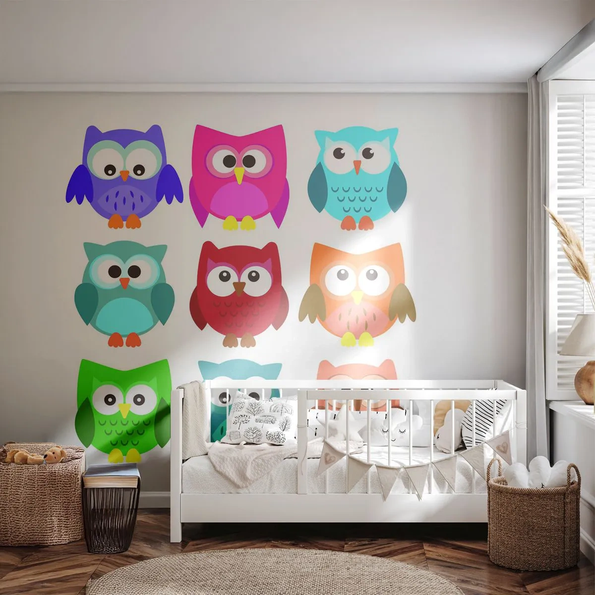 Papier Peint Photo Premium Canvas - C'est amusant d'être différent - Pour les enfants, Hibou, Graphique - 250x175 cm