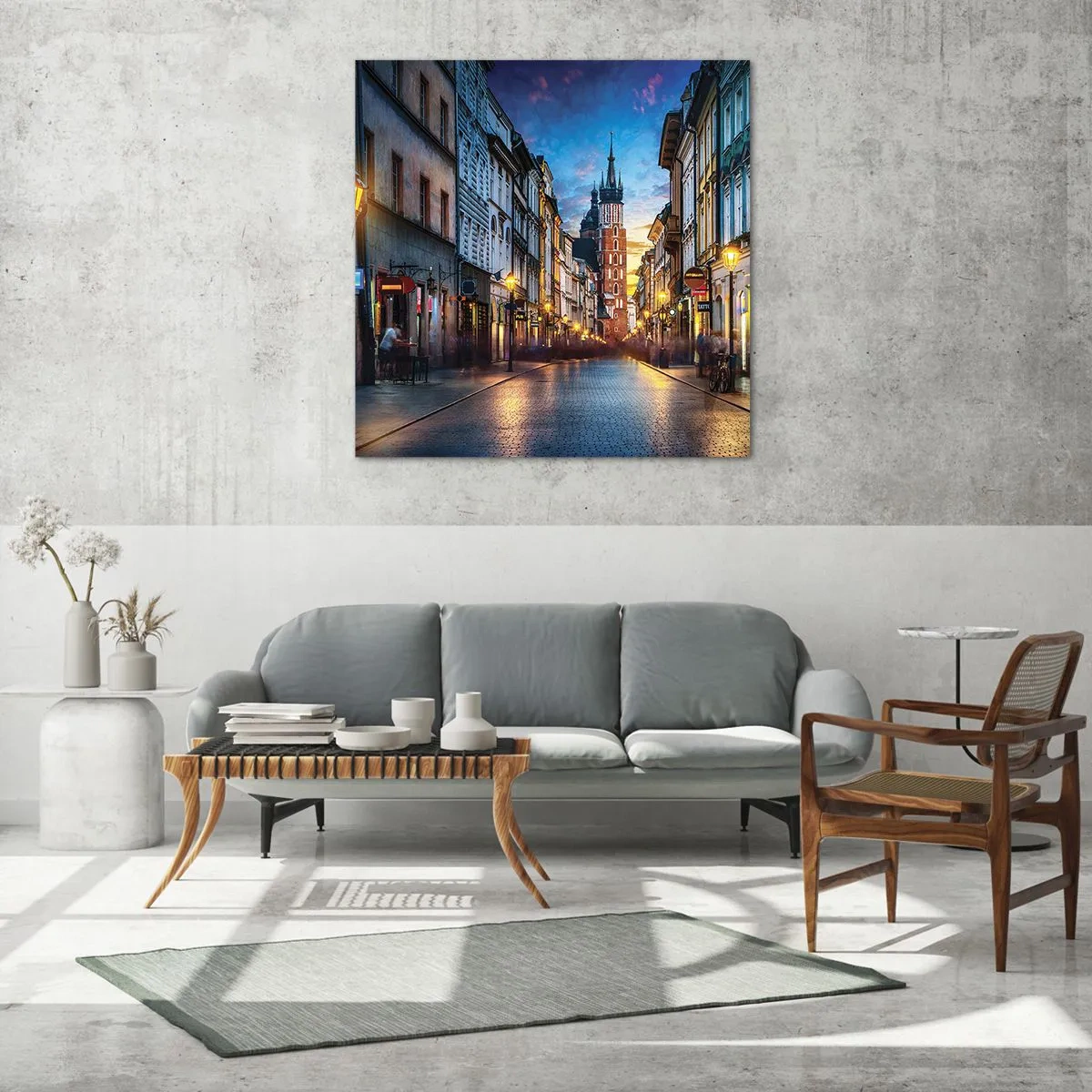 Impression sur verre - Image sur verre - La magie de Cracovie - 60x60 cm