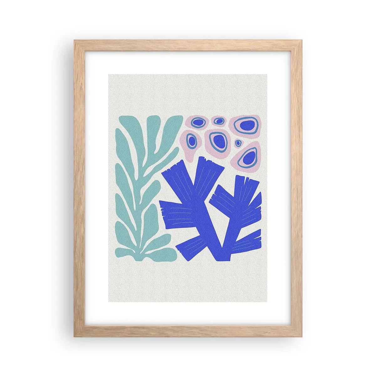 Affiche dans un chêne clair - Poster - Jardin sous-marin - 30x40 cm