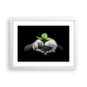 Affiche dans un cadre blanc - Poster - J'aime la nature, je la protège - 40x30 cm