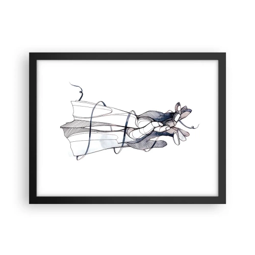 Affiche dans un cadre noir - Poster - Étude du touché - 40x30 cm