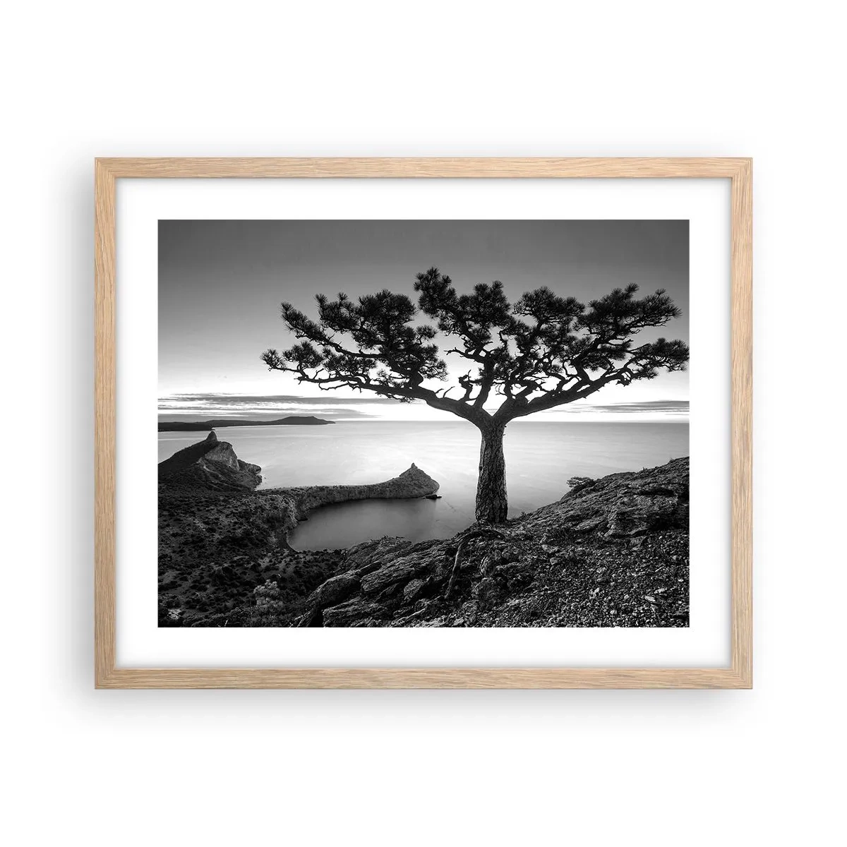 Affiche dans un chêne clair - Poster - Paix jusqu'à l'horizon - 50x40 cm