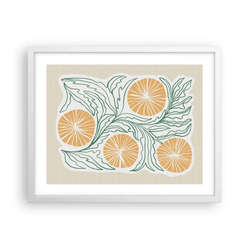 Affiche dans un cadre blanc - Poster - Ethnique avec une pointe d'abstraction - 50x40 cm