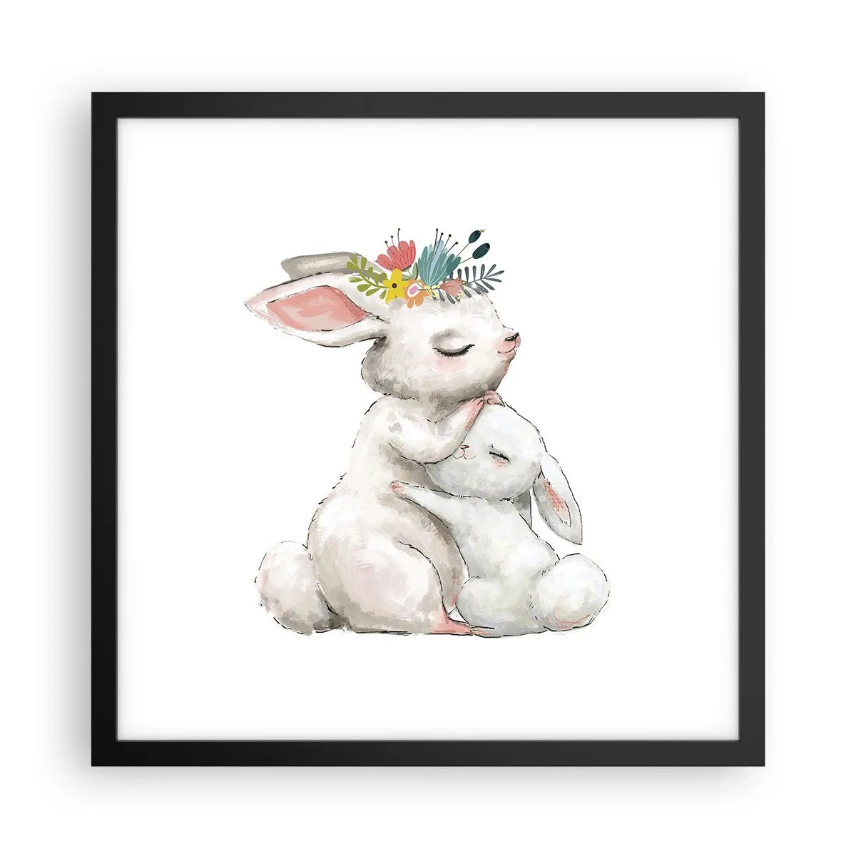 Affiche dans un cadre noir - Poster - Maman irremplaçable - 40x40 cm