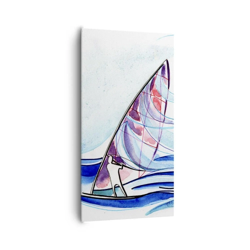 Impression sur toile - Image sur toile - Avec le vent au rythme des vagues - 65x120 cm