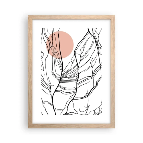 Affiche dans un chêne clair - Poster - Dans un réseau de brindilles - 30x40 cm