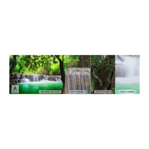 Échantillon de Papier Peint Premium Canvas - Une cascade de vert - Paysage, Cascade, parc national - 100x30 cm