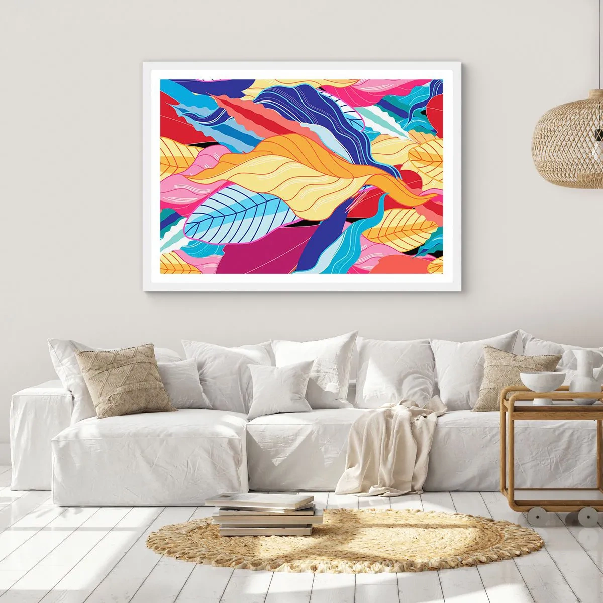 Affiche dans un cadre blanc - Poster - Un désordre coloré - 70x50 cm