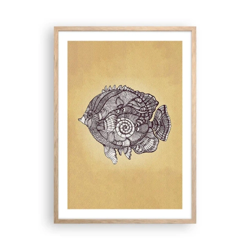 Affiche dans un chêne clair - Poster - D'un océan d'ornements - 50x70 cm