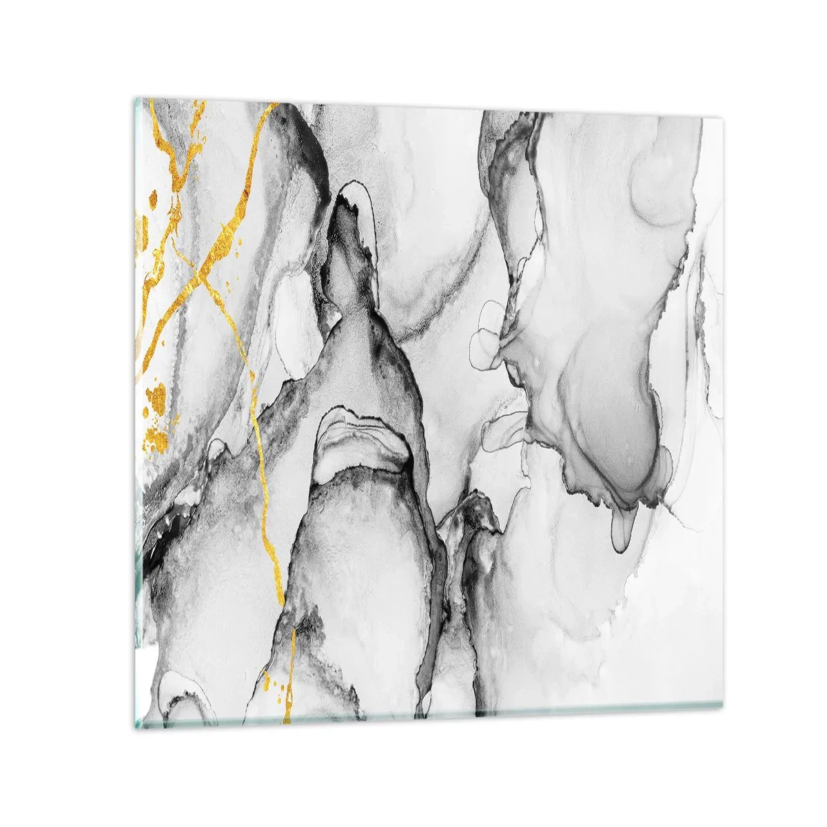 Impression sur verre - Image sur verre - Composition à motif or - 50x50 cm