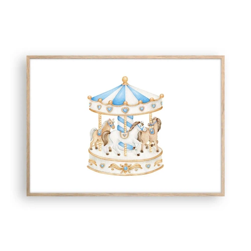 Affiche dans un chêne clair - Poster - Douce enfance - 100x70 cm