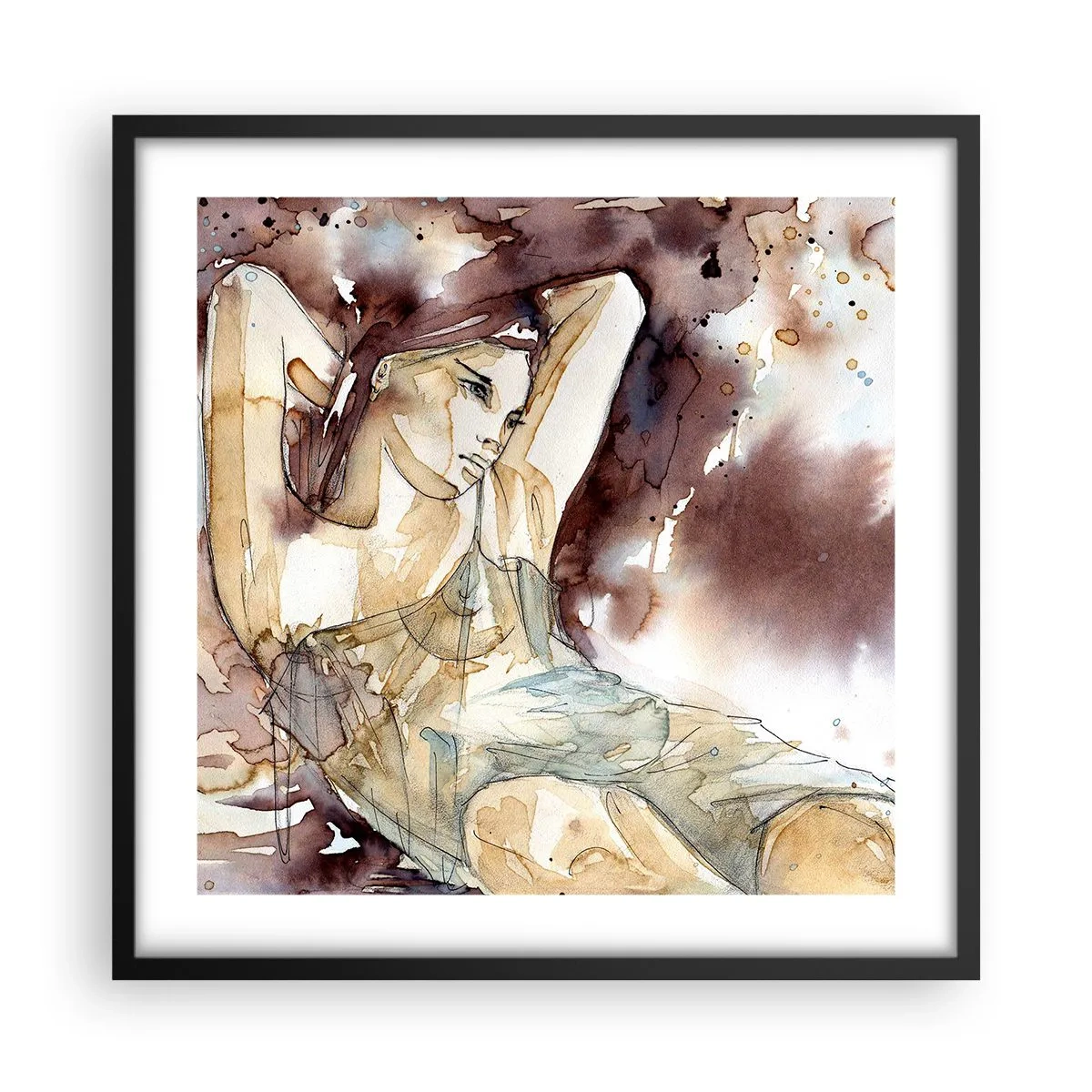 Affiche dans un cadre noir - Poster - D'humeur lilas - 50x50 cm