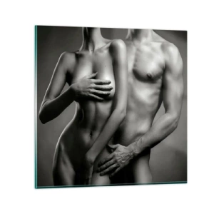 Impression sur verre - Image sur verre - Adam et Eve - 70x70 cm