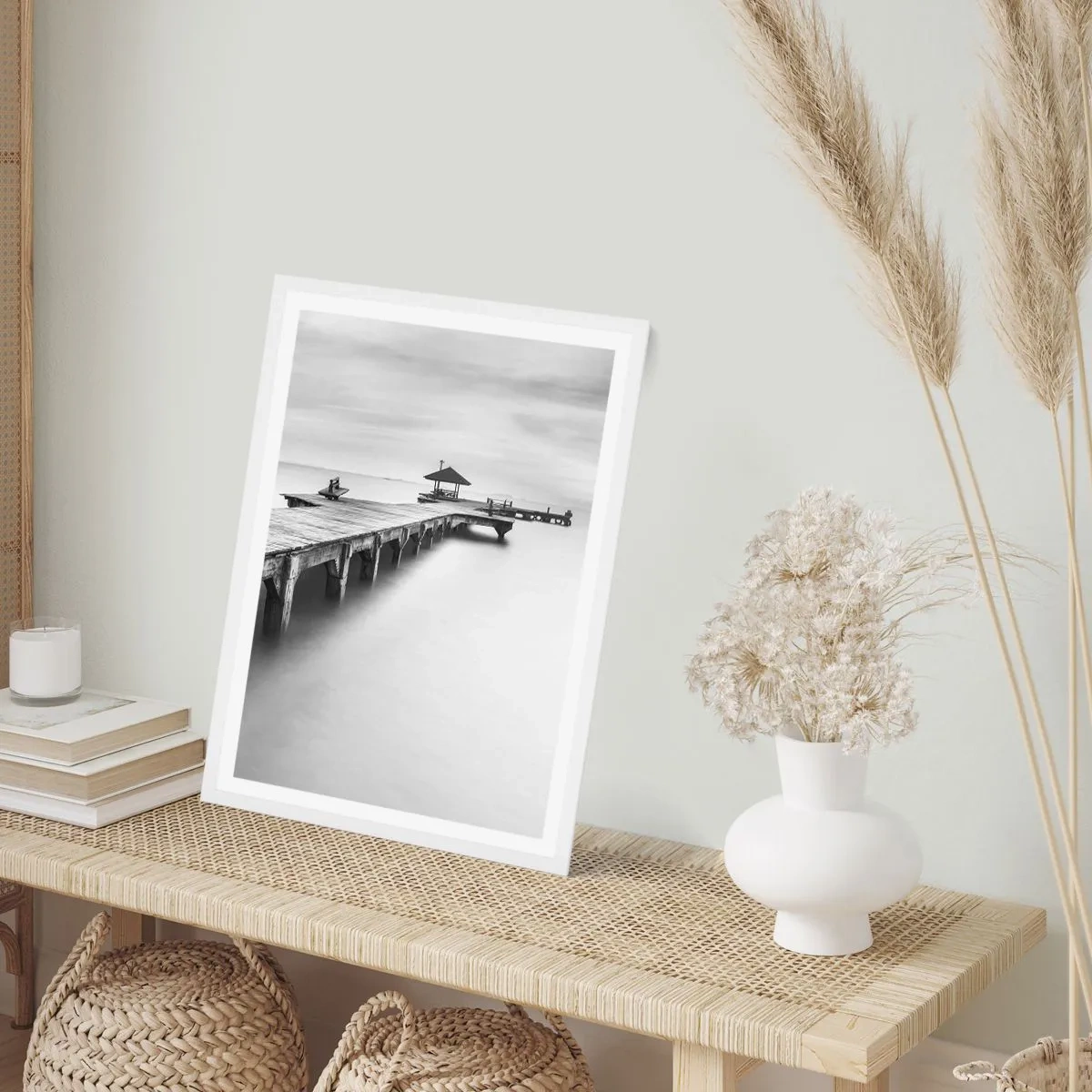 Affiche dans un cadre blanc - Poster - À l'horizon - 50x70 cm