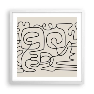 Affiche dans un cadre blanc - Poster - Suivez les indices - 50x50 cm
