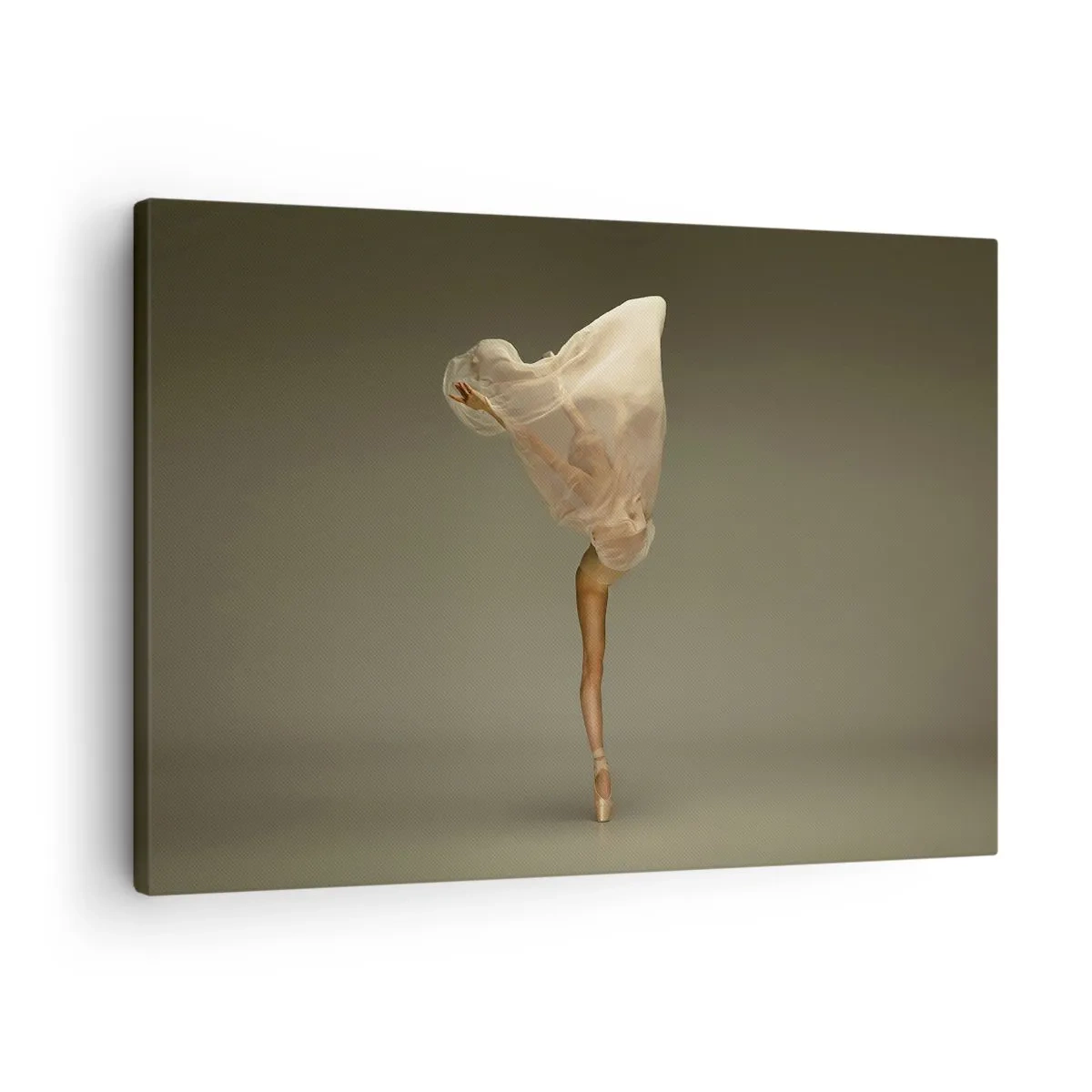 Impression sur toile - Image sur toile - Une danseuse flottant dans les airs avec du tissu - 70x50cm - Il va bientôt s'envoler - Décoration murale moderne pour le salon et la chambre ARTTOR