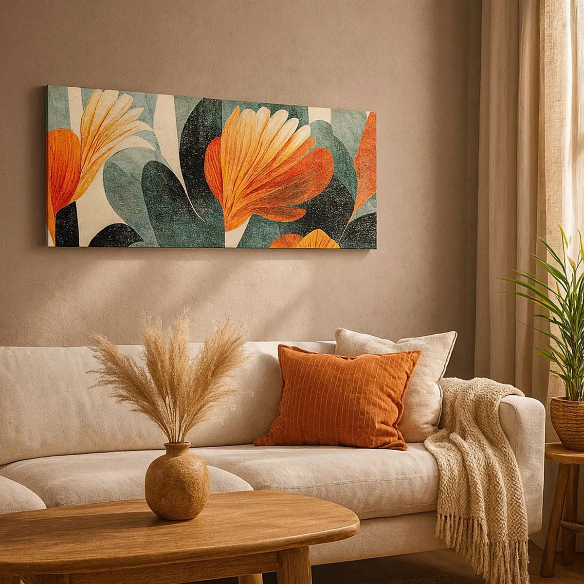 Impression sur toile - Image sur toile - La chaleur des tropiques et la fraîcheur de la verdure - 100x40 cm