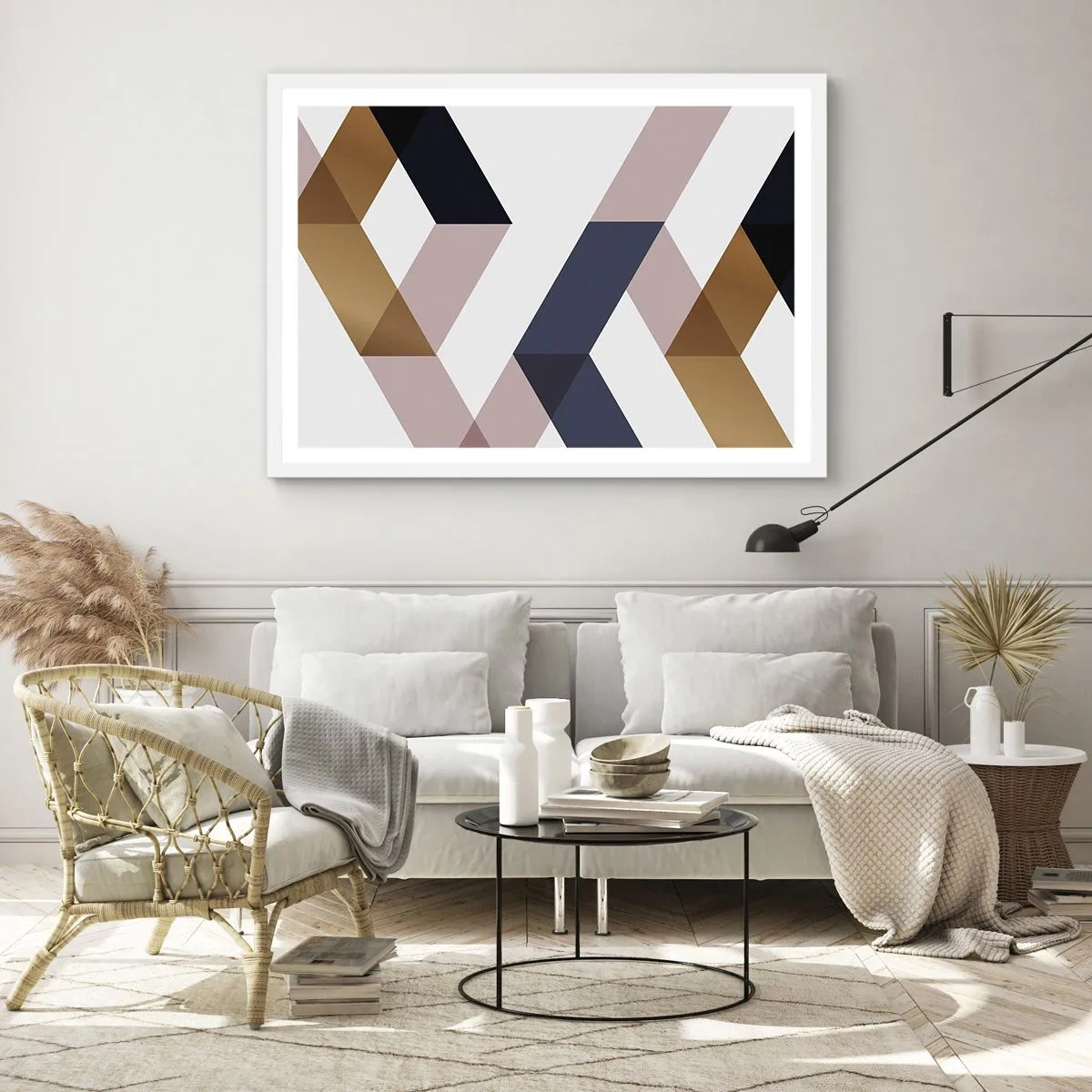 Affiche dans un cadre blanc - Poster - Plats et angles - 50x40 cm