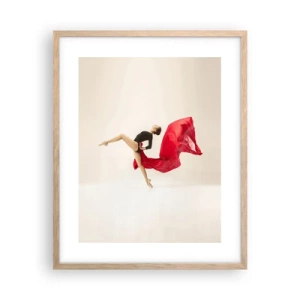 Affiche dans un chêne clair - Poster - Rouge et noir - 40x50 cm