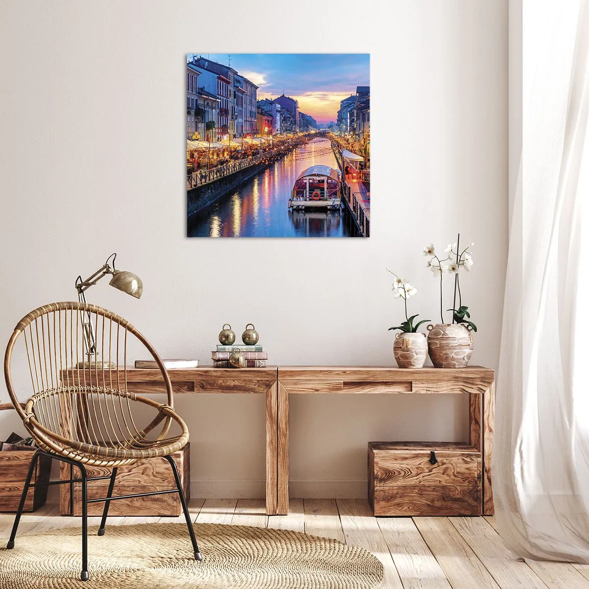 Impression sur toile - Image sur toile - Soirée de lumière et de jeu - 40x40 cm