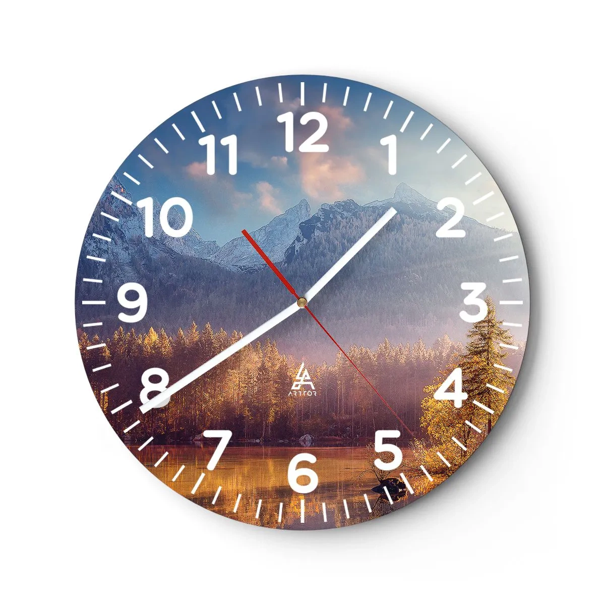 Horloge murale - Pendule murale - Dans les montagnes et les vallées - 40x40 cm