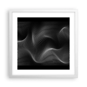 Affiche dans un cadre blanc - Poster - Danse de lumière dans l'espace - 40x40 cm