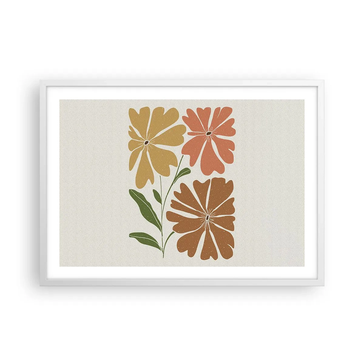 Affiche dans un cadre blanc - Poster - Nature et géométrie - 70x50 cm